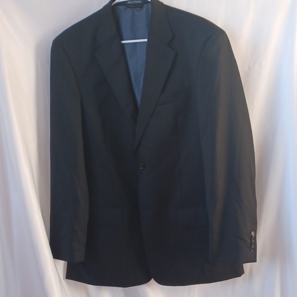 Pierre Cardin Blazer Wool  40L Black with Blue stripe